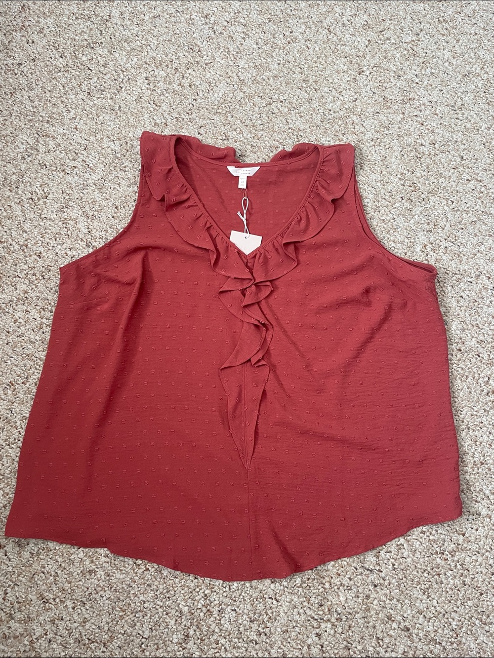 LC Lauren Conrad Ruffle V-Neck Sleeveless Blouse